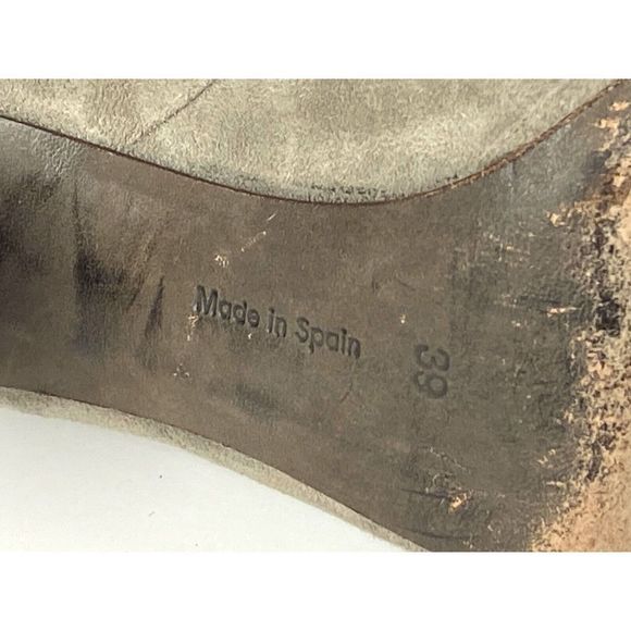 Coclico Womens Gray Suede Bootie Peep‎ Toe Piran Size 39 Made in Spain - Picture 9 of 9